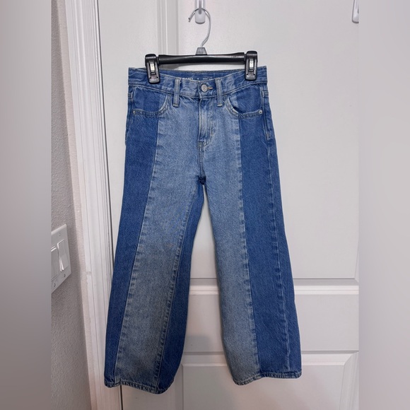 Old Navy Other - Old Navy Girls Two-Tone Blue Denim Baggy Wide Leg Jeans